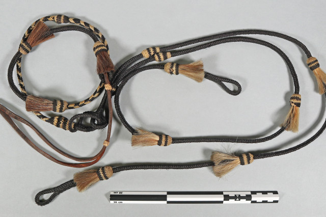Brindle & Horsehair Whip with some small tassels 