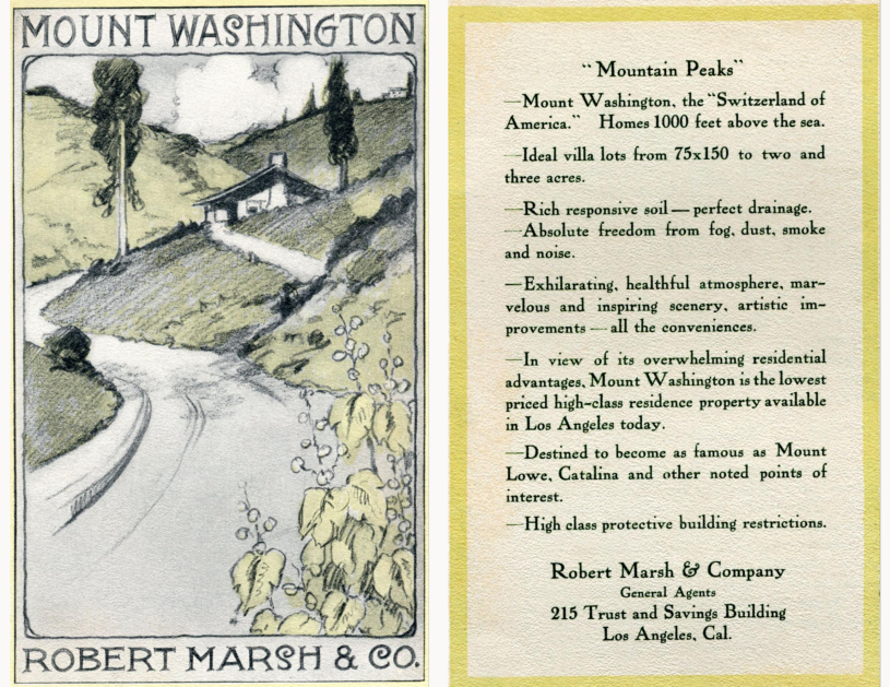 Mount Washington Rober Marsh & Co Flier from the Seaver Center